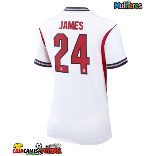 Camisa de Futebol Inglaterra Reece James #24 Equipamento Principal Mulheres Mundo 2026 Manga Curta